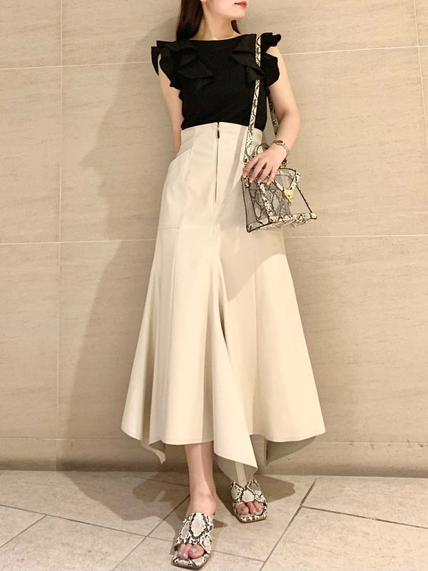 mermaid line denim skirt