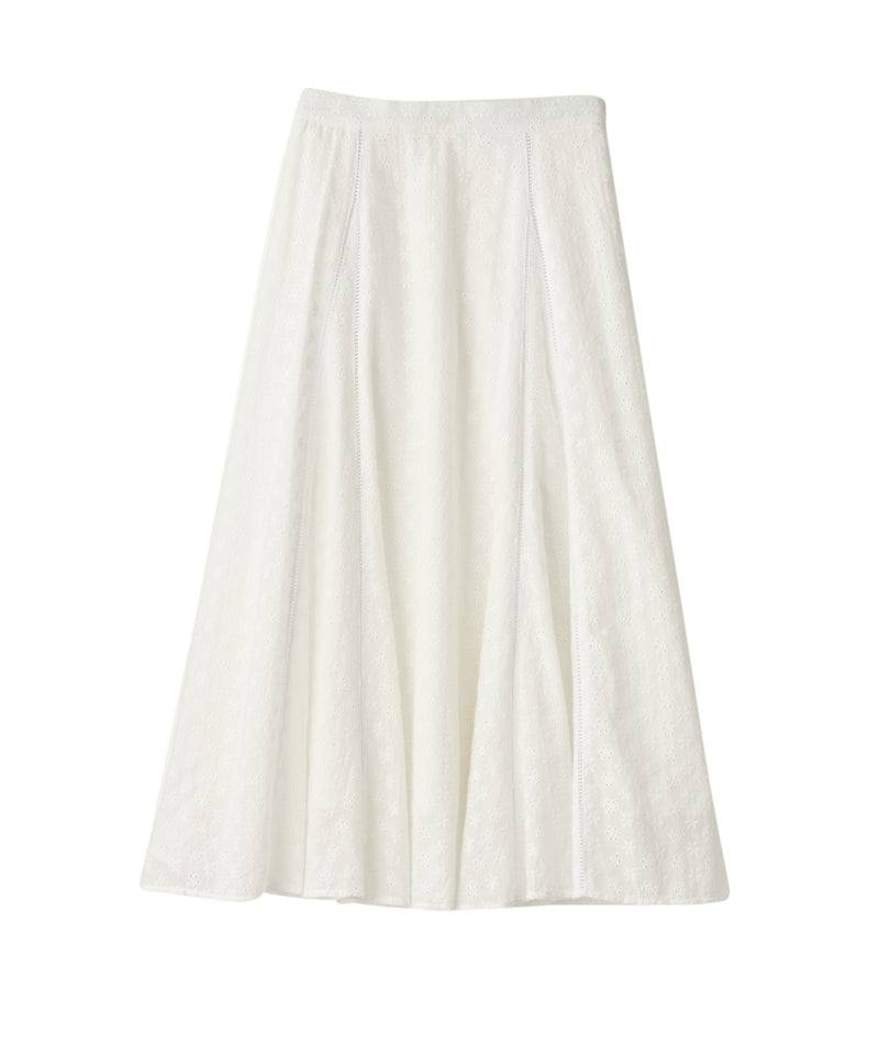 cotton lace gusset flared skirt