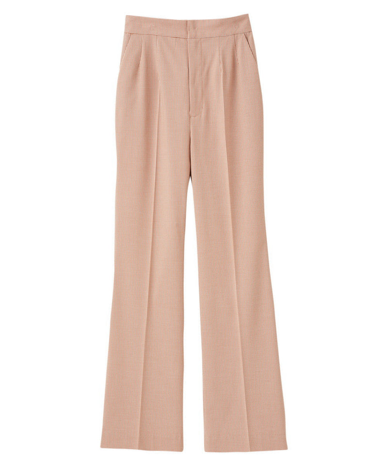 gingham check flared pants