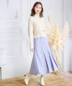 stardust flower high waist mermaid skirt