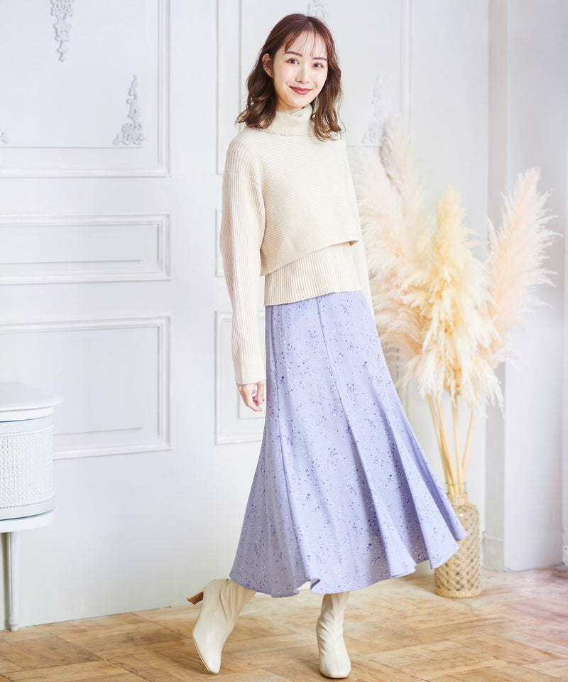 stardust flower high waist mermaid skirt