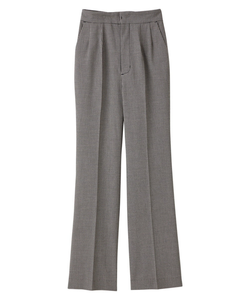 gingham check flared pants