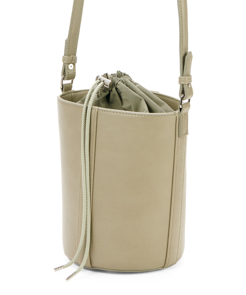 different material round bucket bag