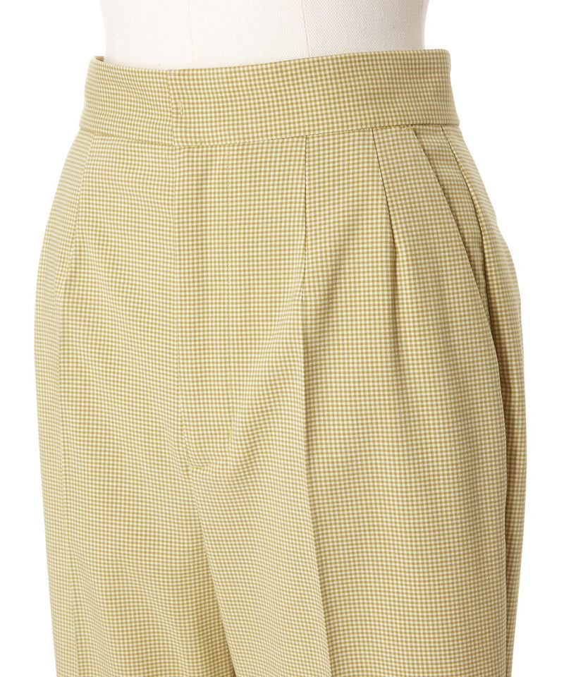 gingham check flared pants