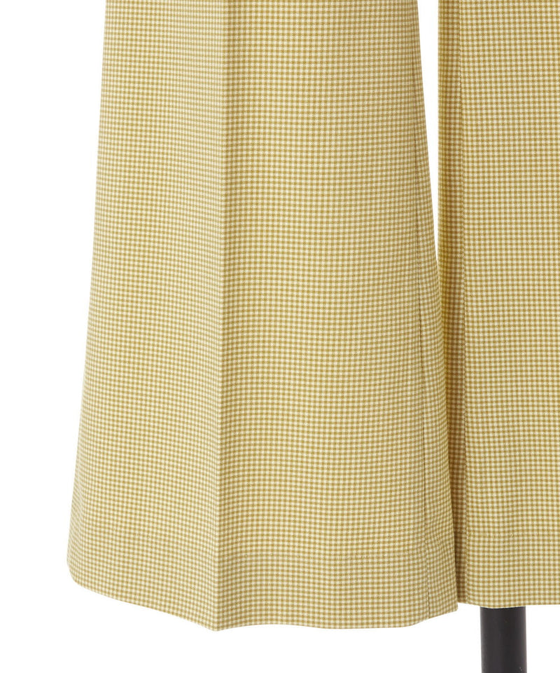 gingham check flared pants