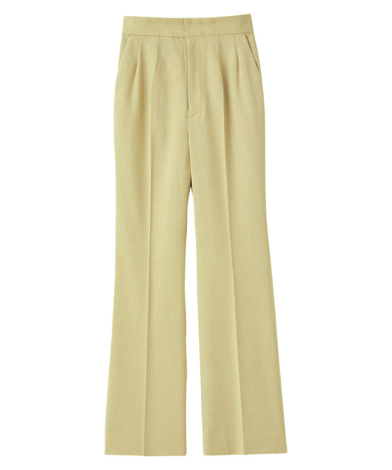 gingham check flared pants