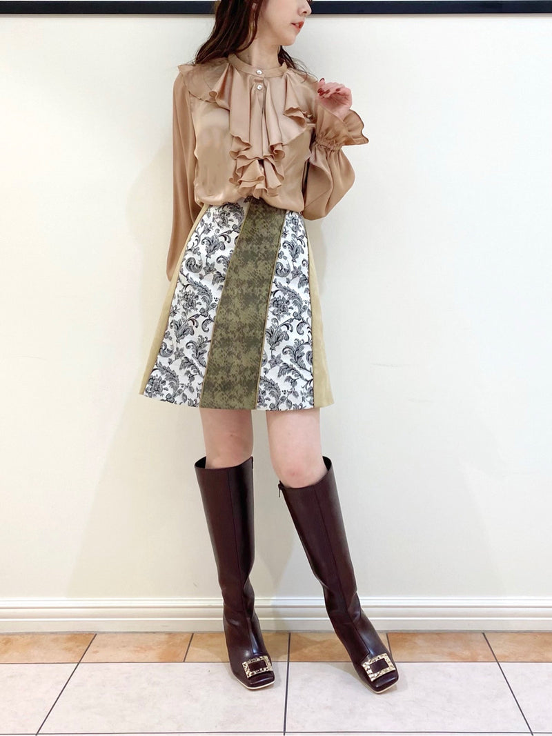 color block skirt