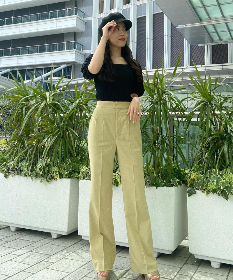 gingham check flared pants