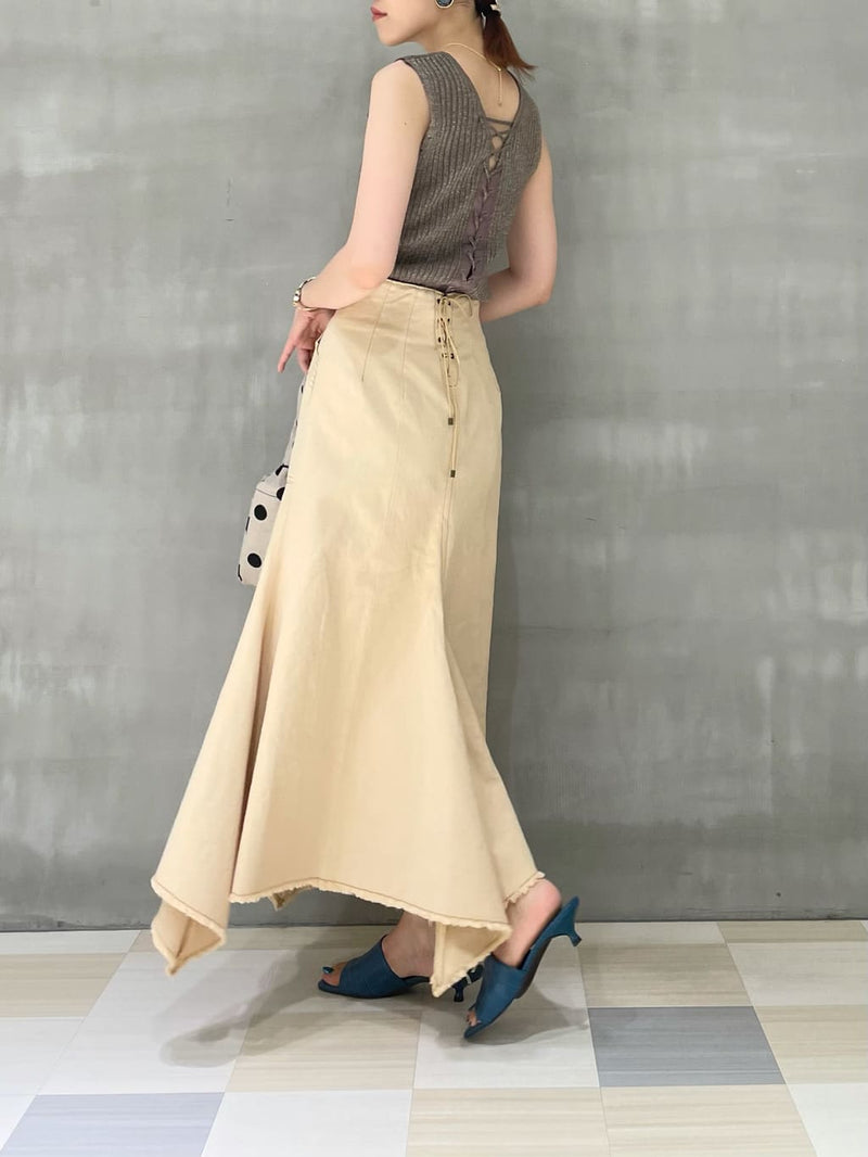mermaid line denim skirt