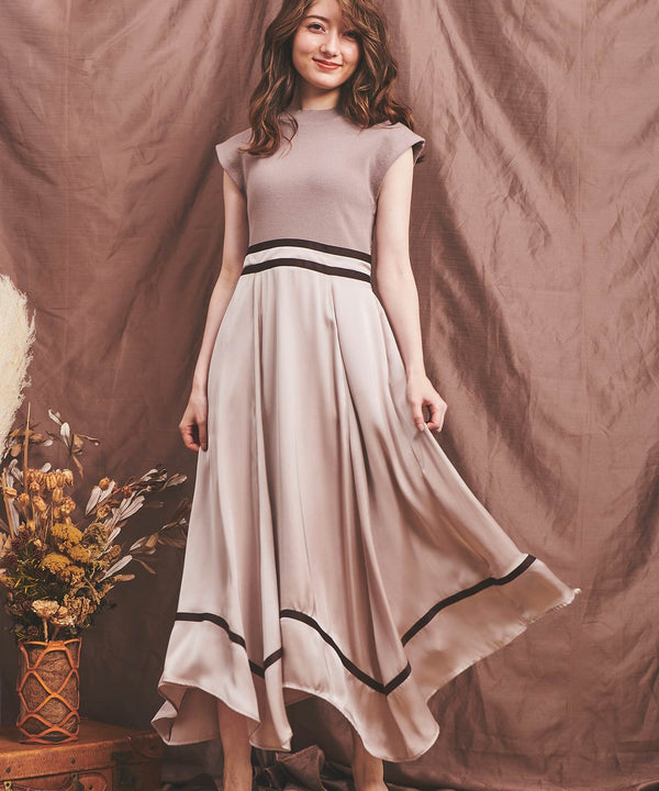 satin skirt docking dress