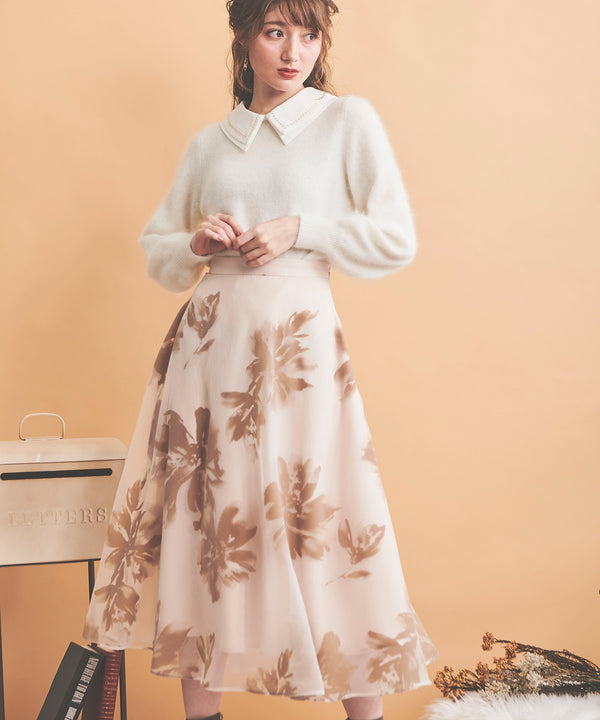 flocky sheer skirt