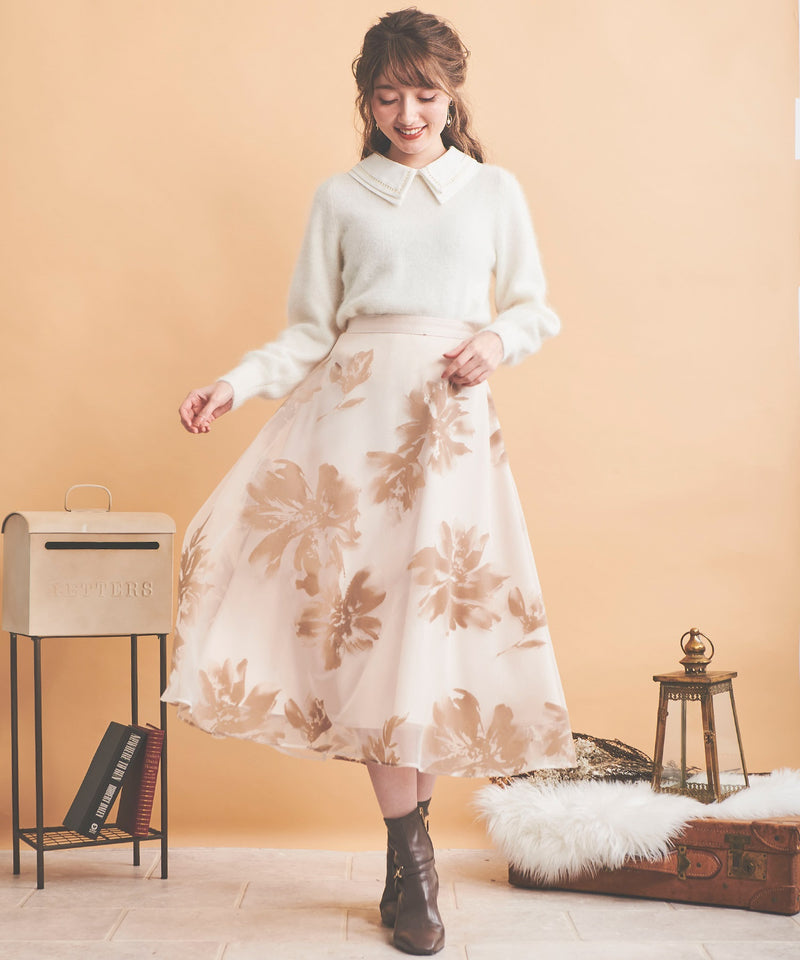 flocky sheer skirt