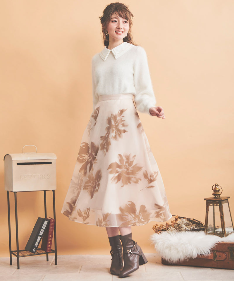 flocky sheer skirt