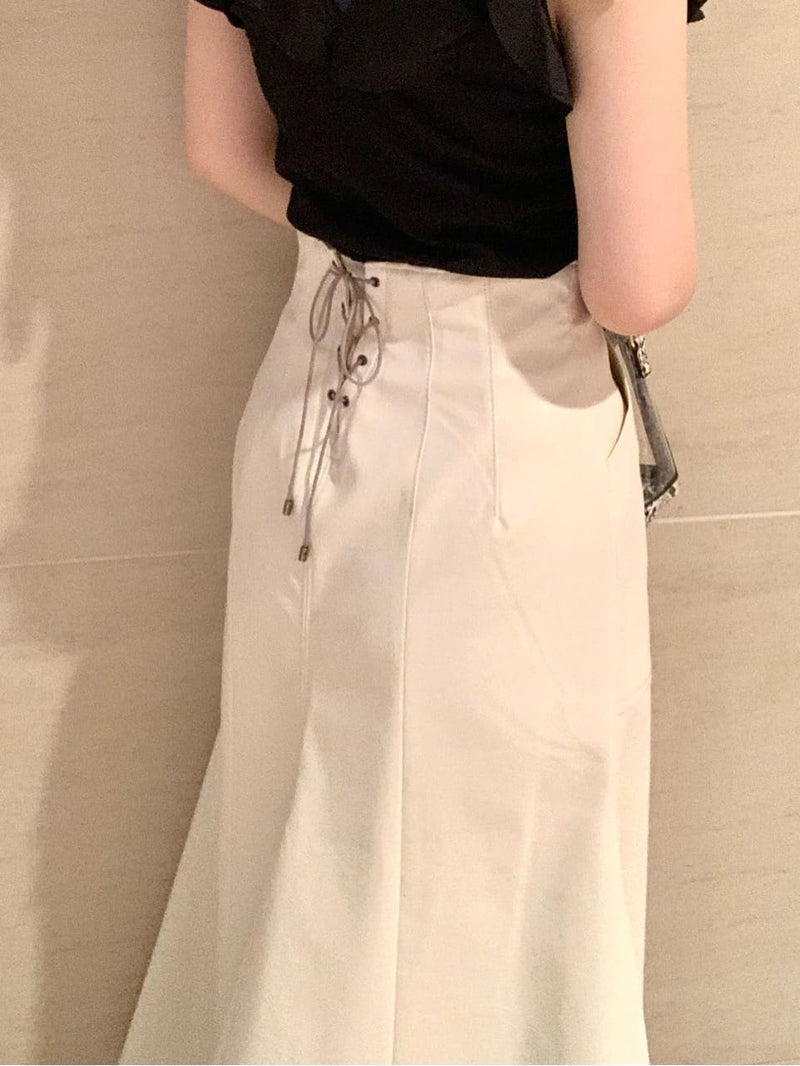 mermaid line denim skirt