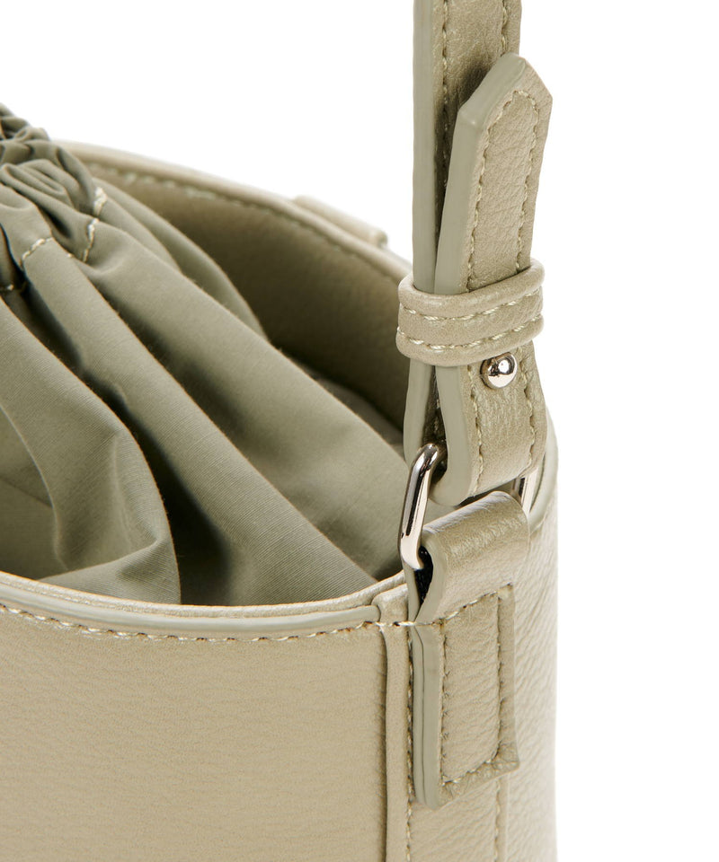 different material round bucket bag
