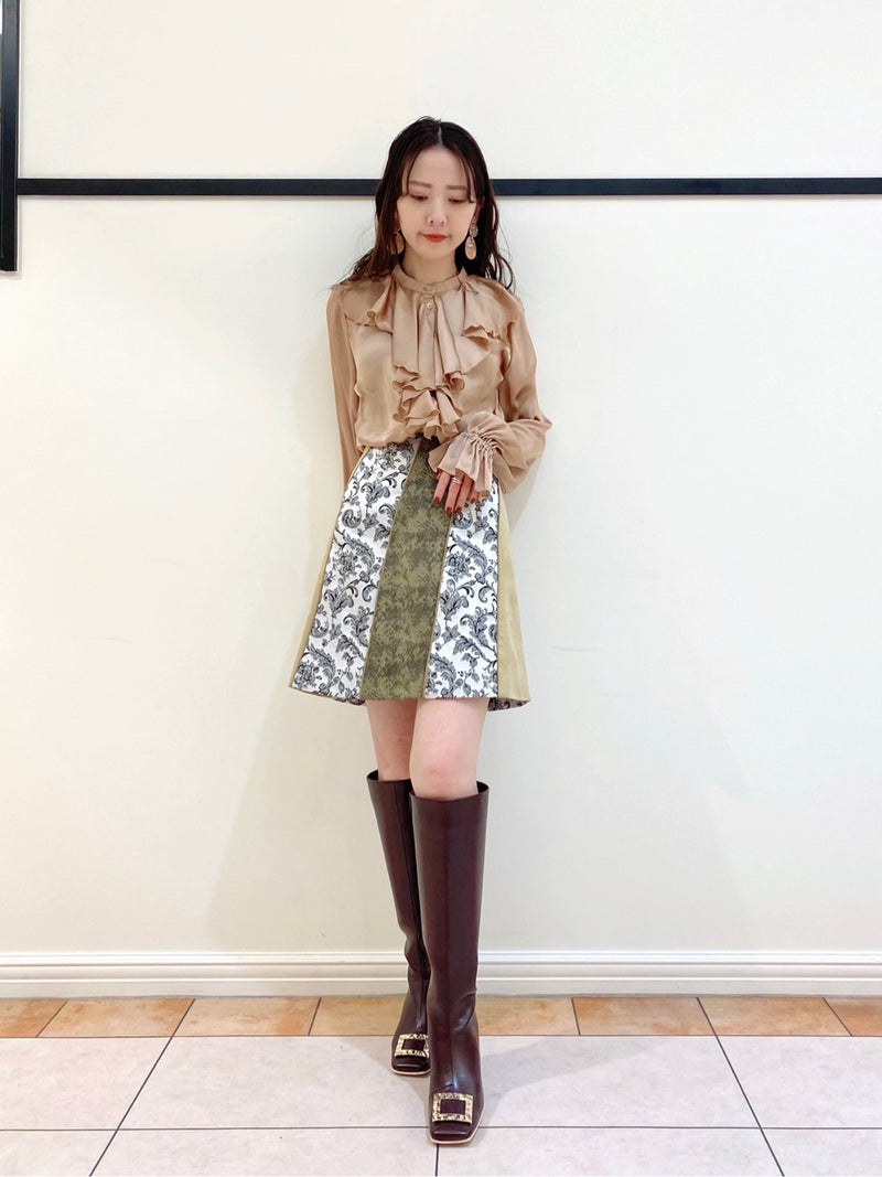 color block skirt