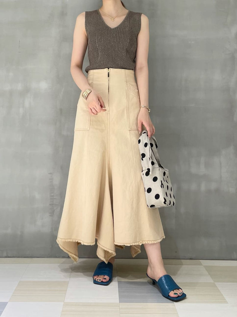 mermaid line denim skirt