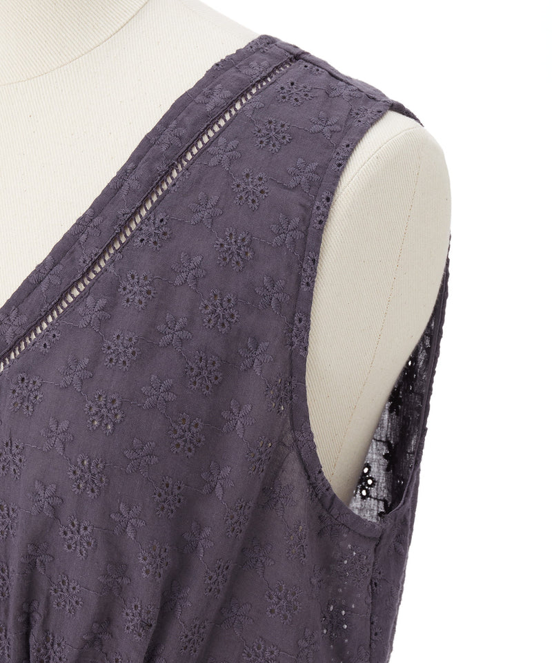cotton lace sleeveless blouse