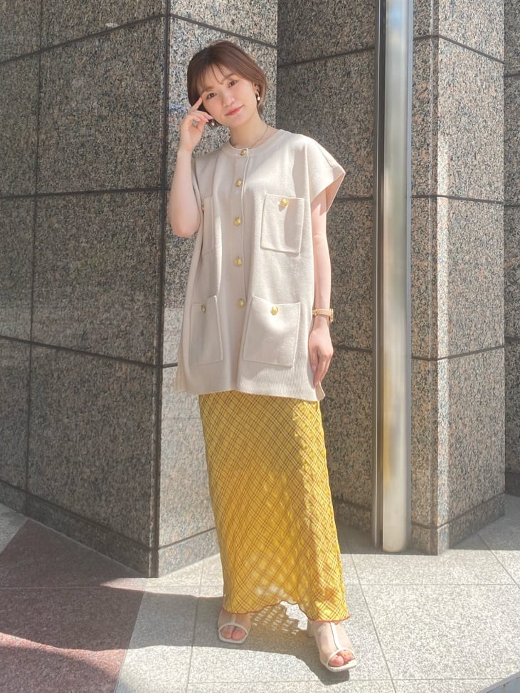 sheer check bias skirt