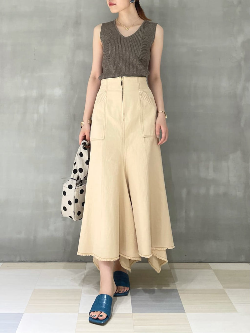 mermaid line denim skirt
