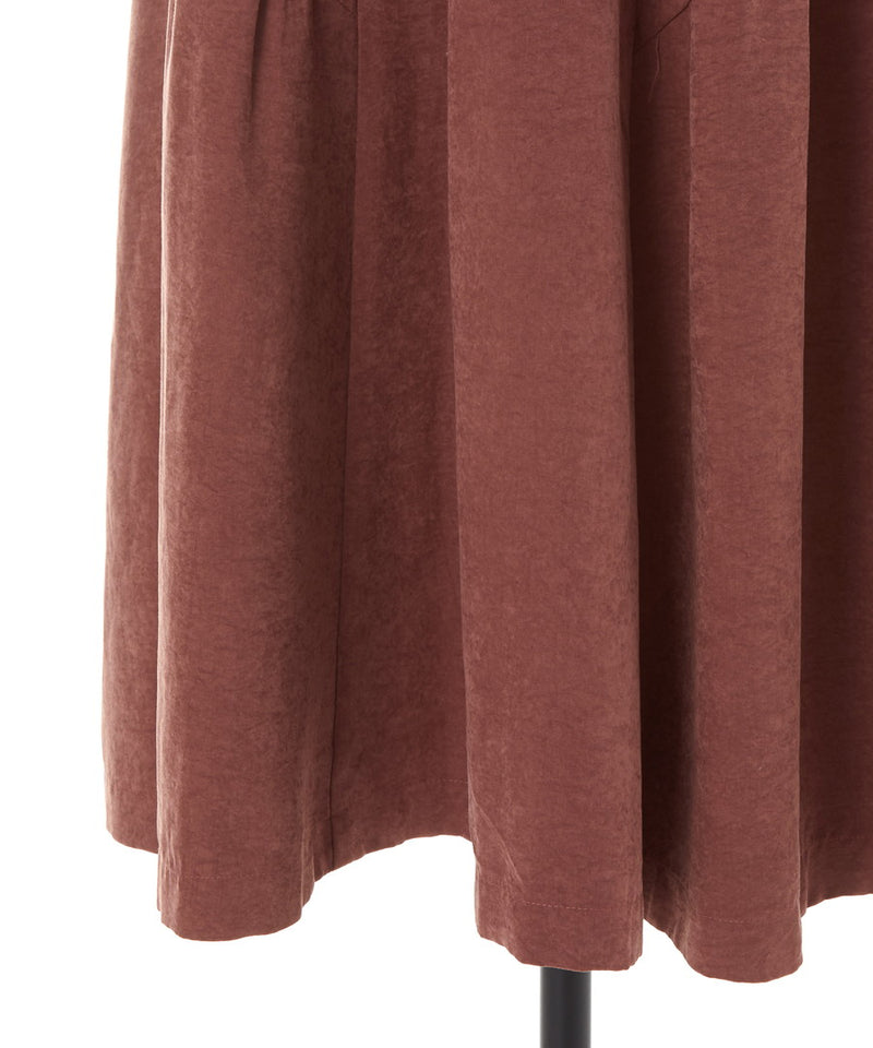 peach satin gathered volume skirt