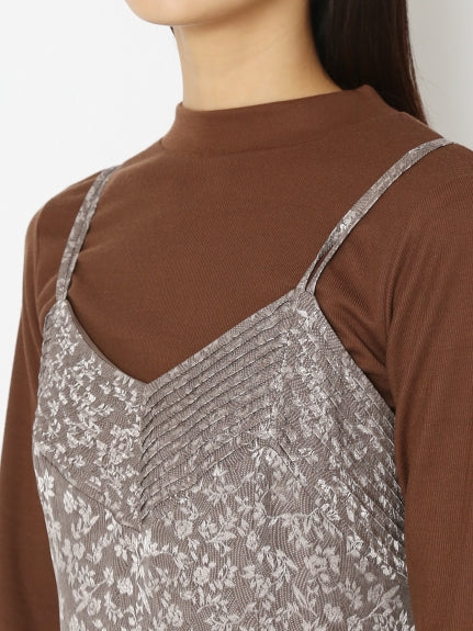 jacquard camisole dress set