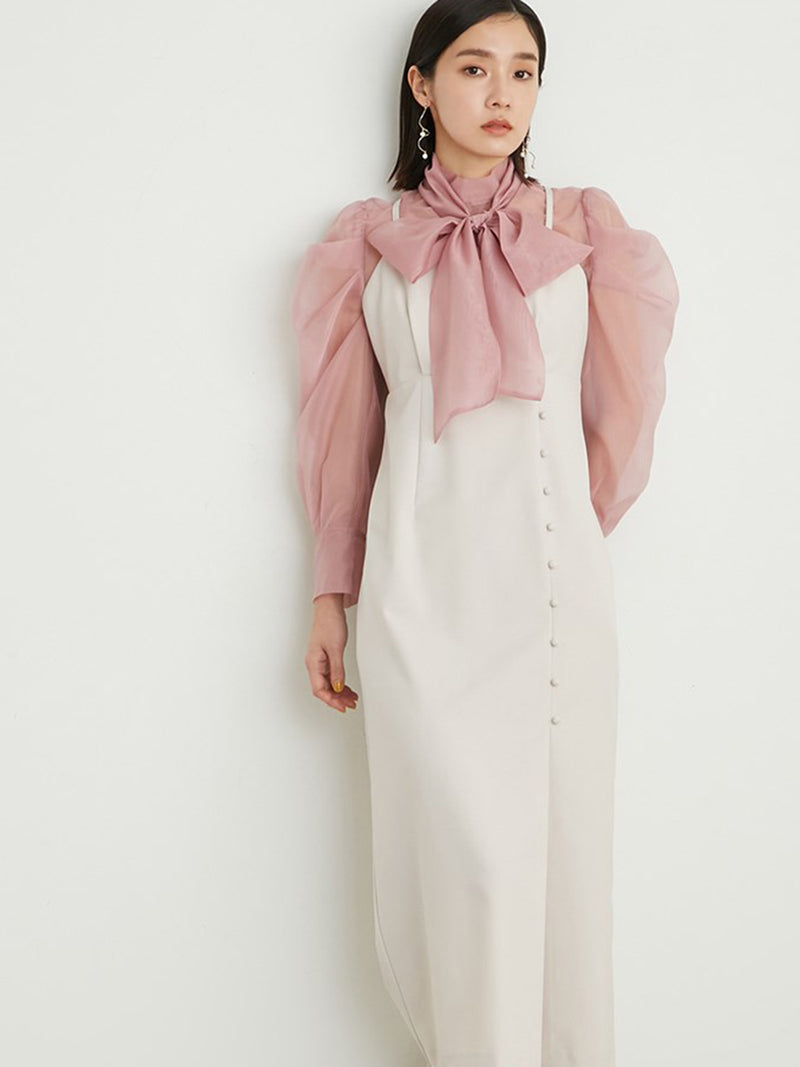 bowtie blouse set cami dress