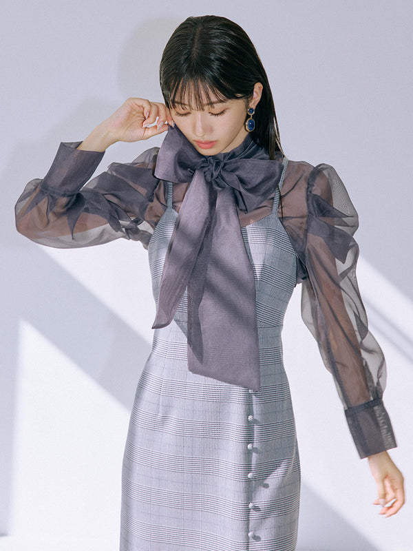 bowtie blouse set cami dress