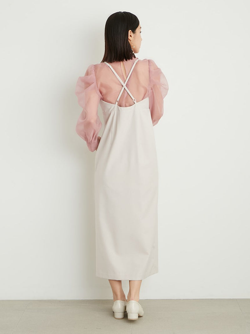 bowtie blouse set cami dress
