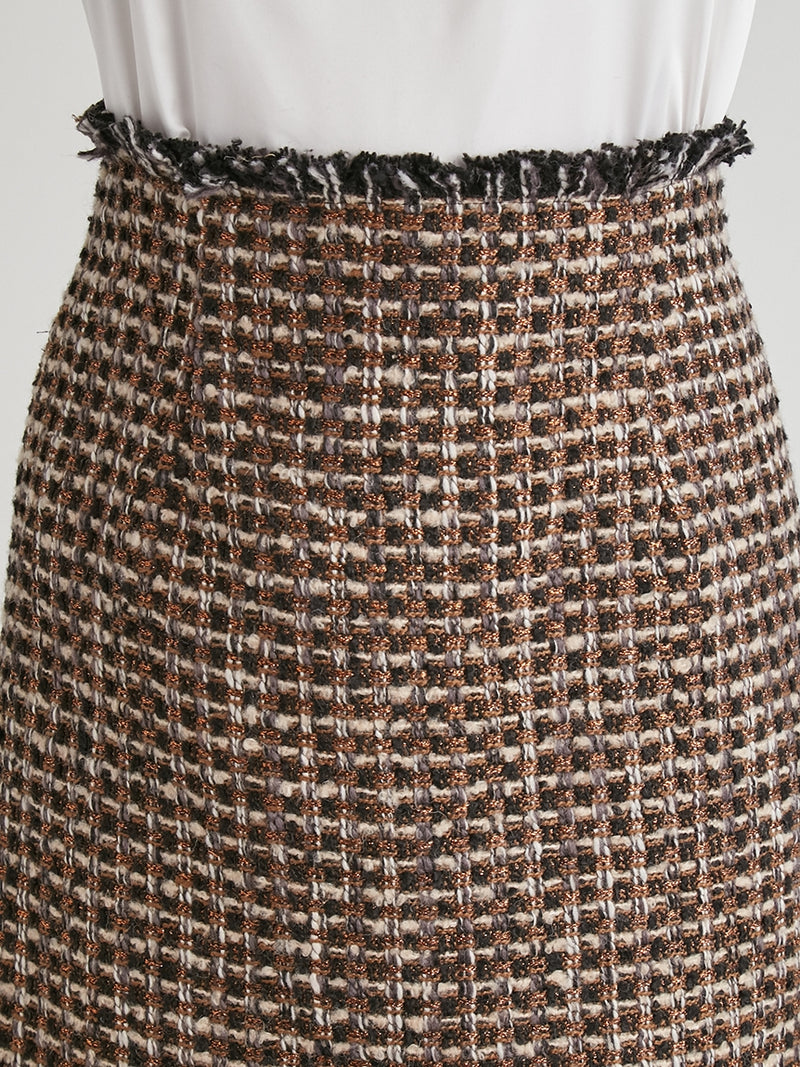 tweed mini skirt