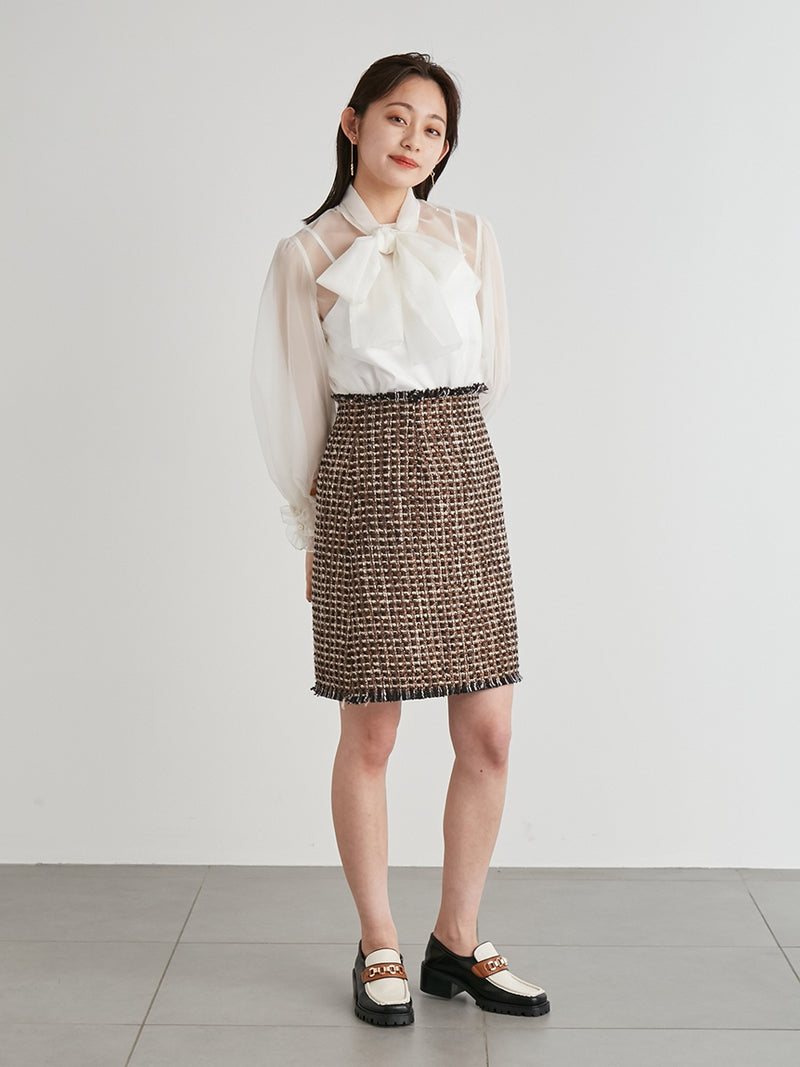 tweed mini skirt