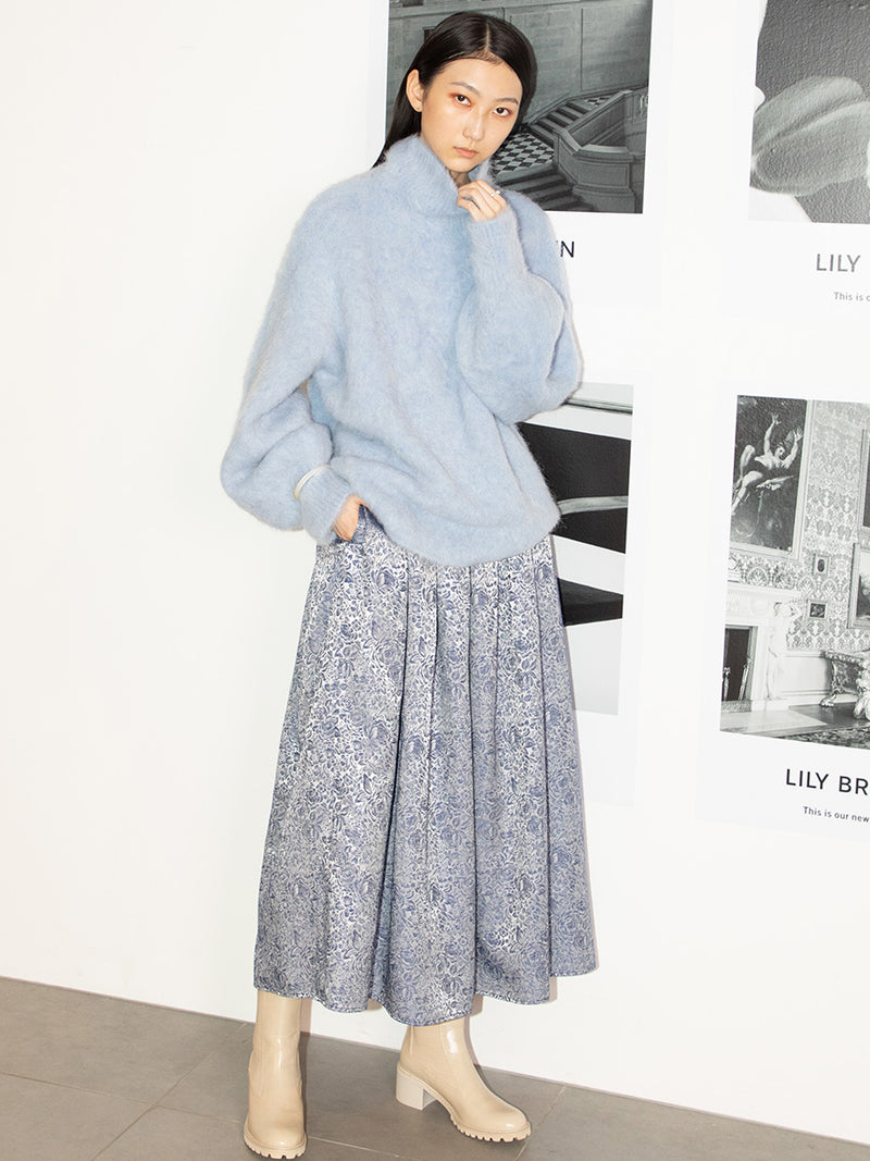 jacquard flared skirt