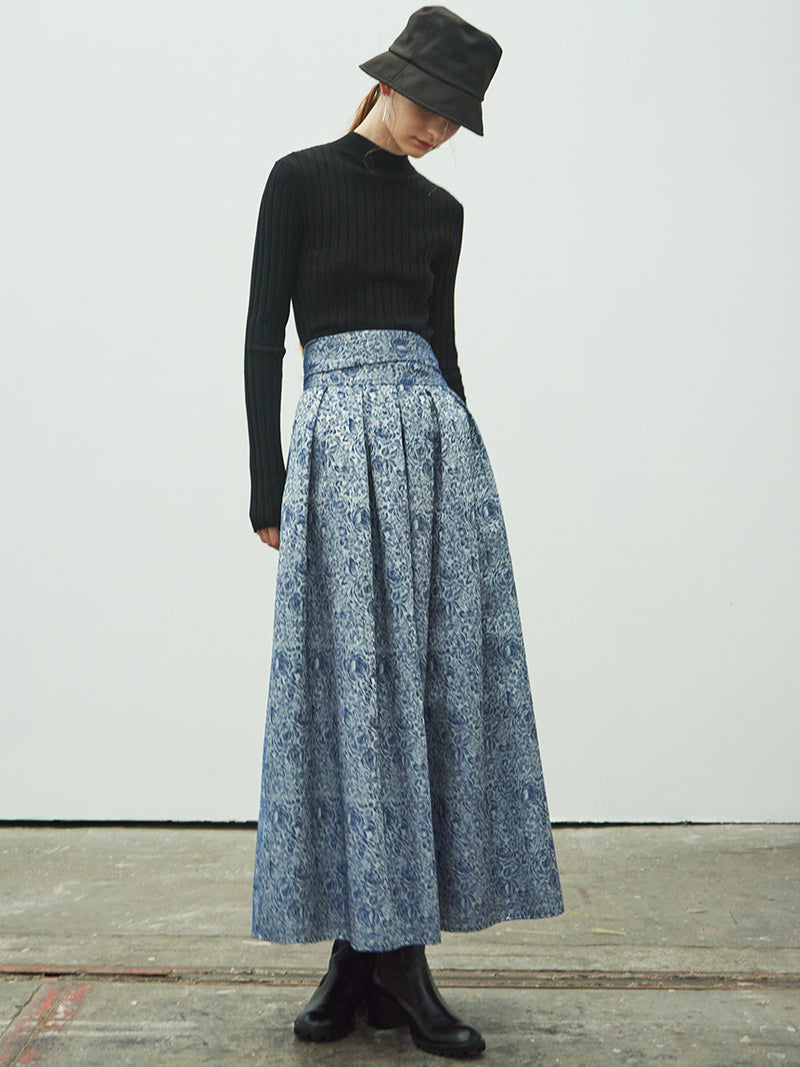 jacquard flared skirt