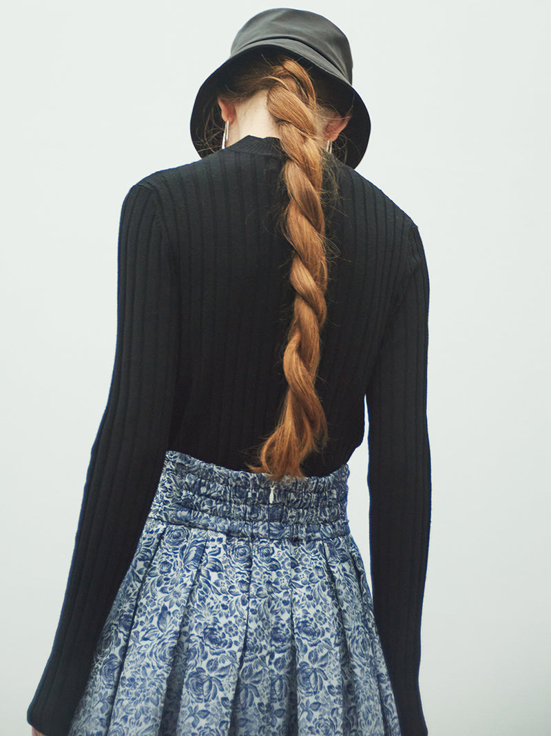 jacquard flared skirt