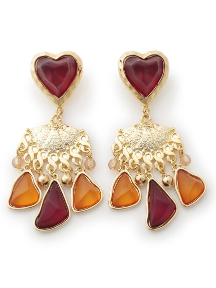 heart x stone earrings