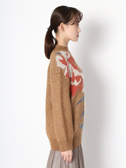 flower jq knit pullover