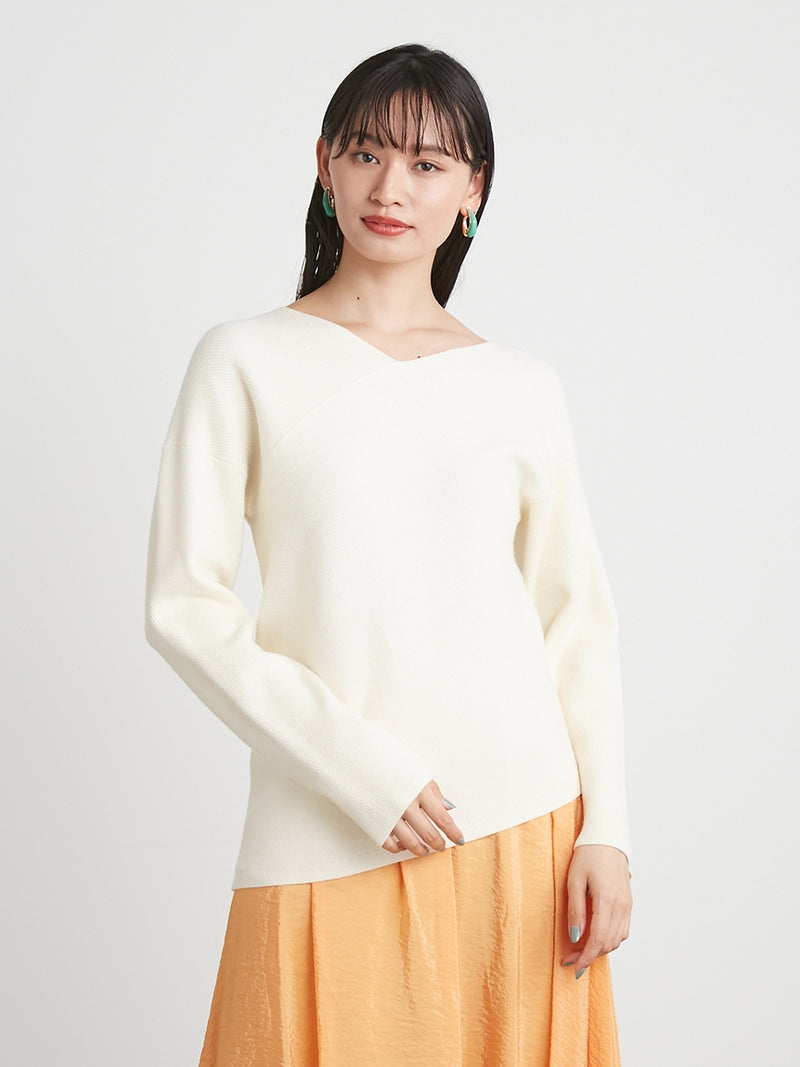 deformed rib knit top