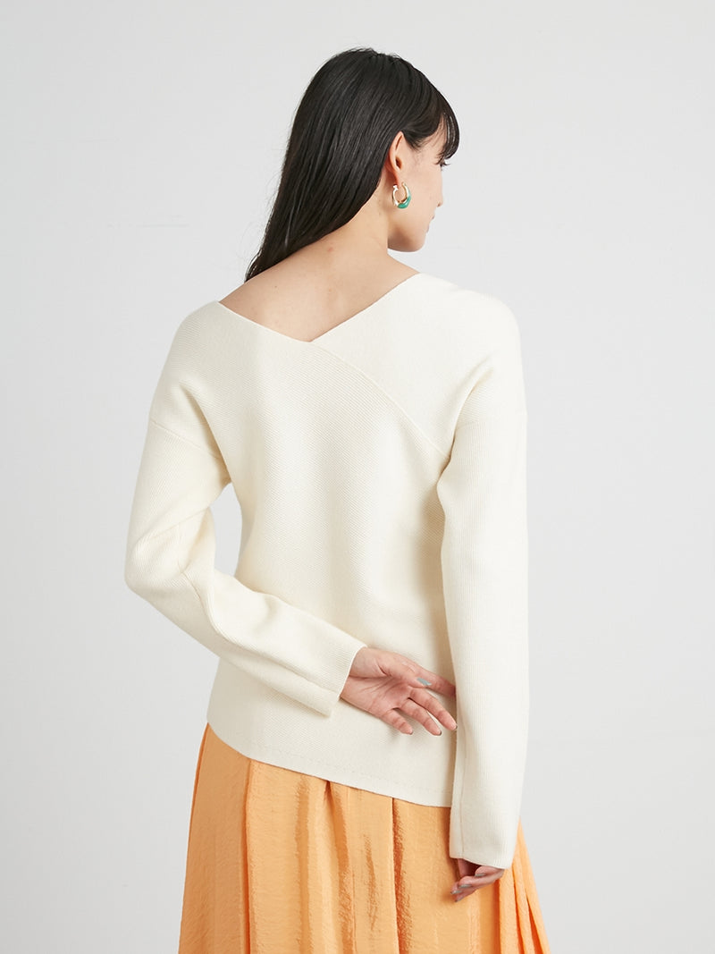 deformed rib knit top