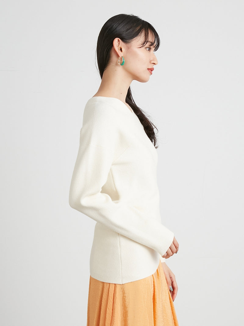 deformed rib knit top