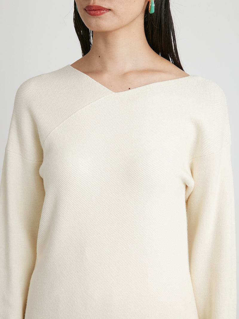 deformed rib knit top