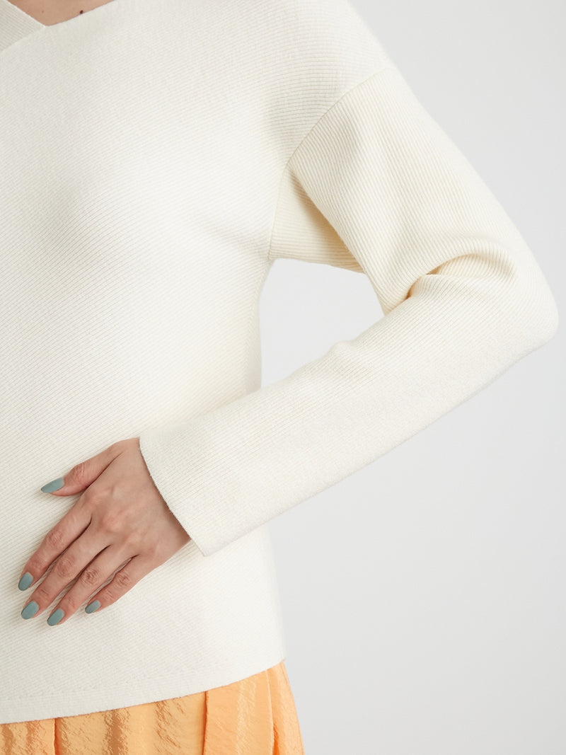 deformed rib knit top
