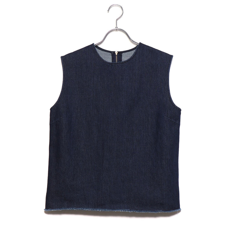 fringe hem denim top
