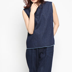 fringe hem denim top
