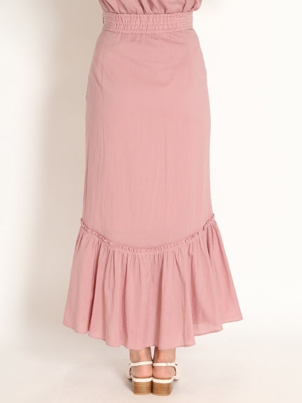 organics cotton tiered long skirt
