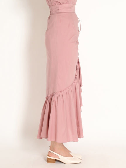 organics cotton tiered long skirt
