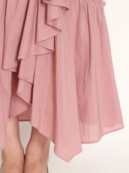 organics cotton tiered long skirt