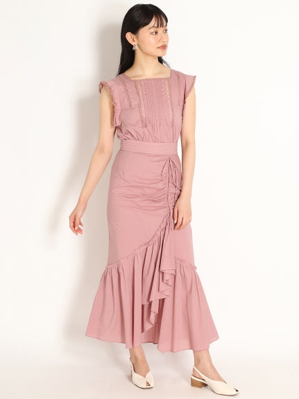 organics cotton tiered long skirt
