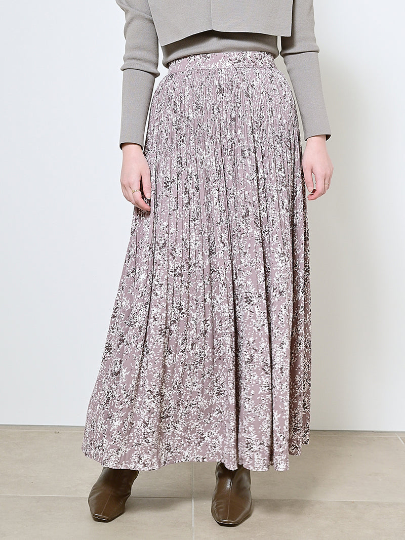 varie print random pleated skirt