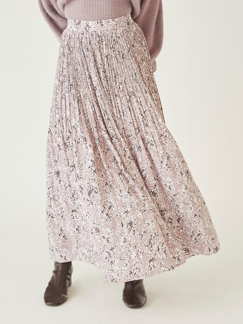varie print random pleated skirt
