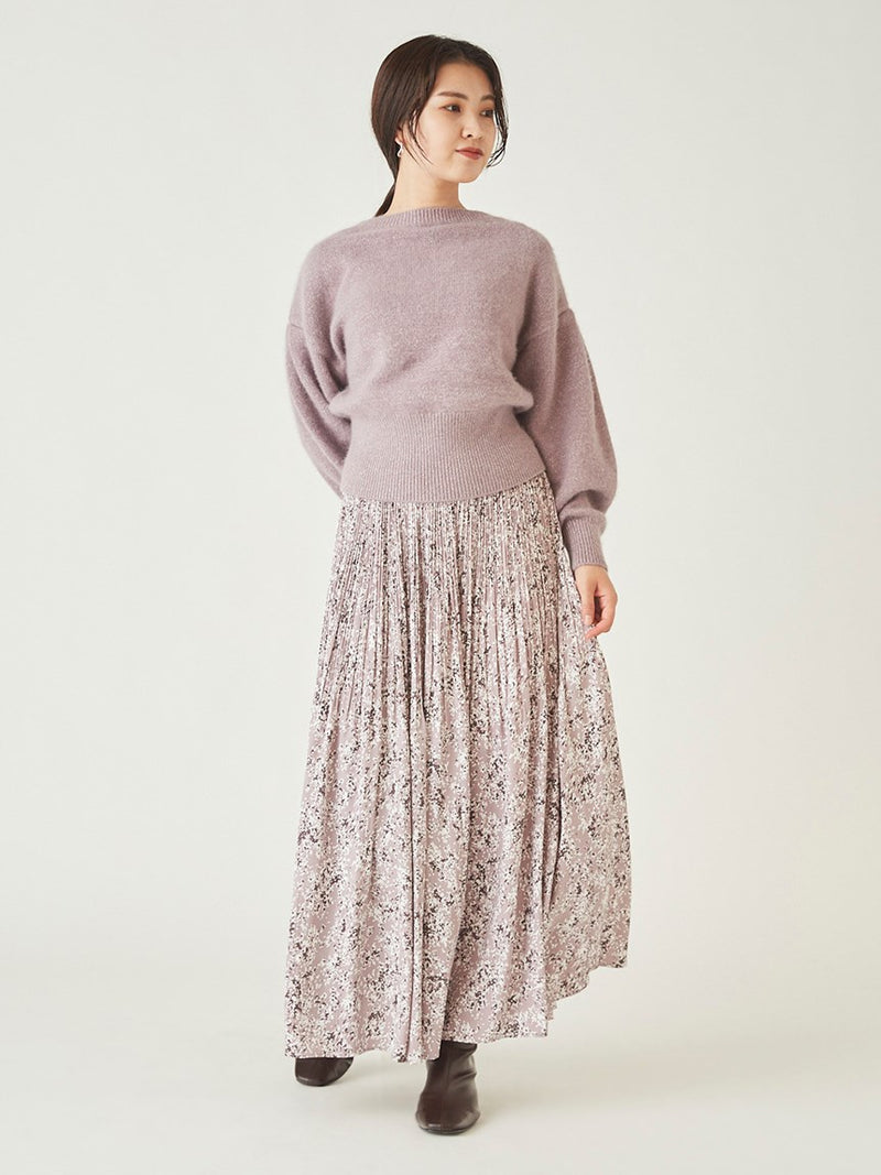 varie print random pleated skirt